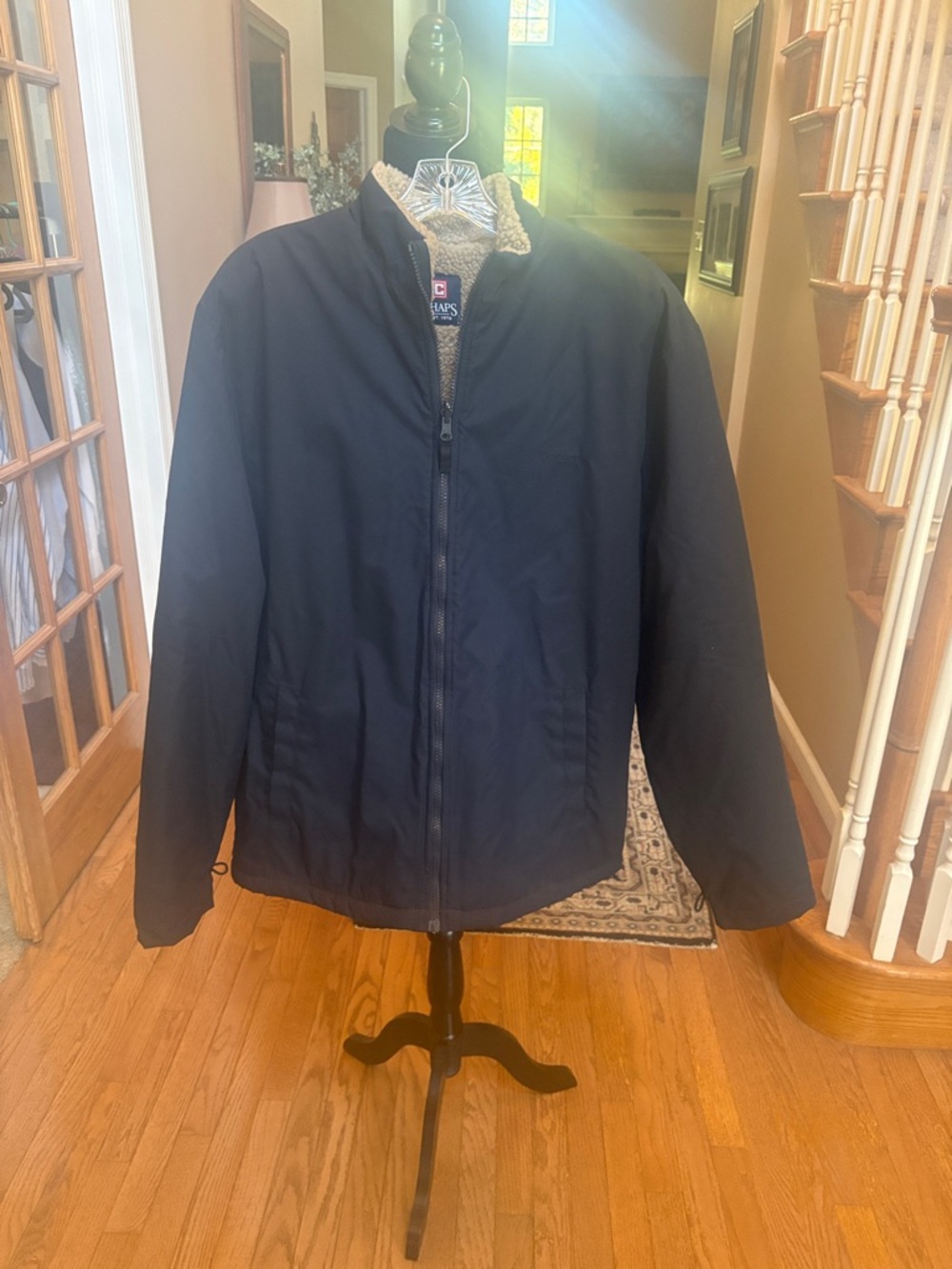 Chaps Navy Sherpa-Lined Jacket